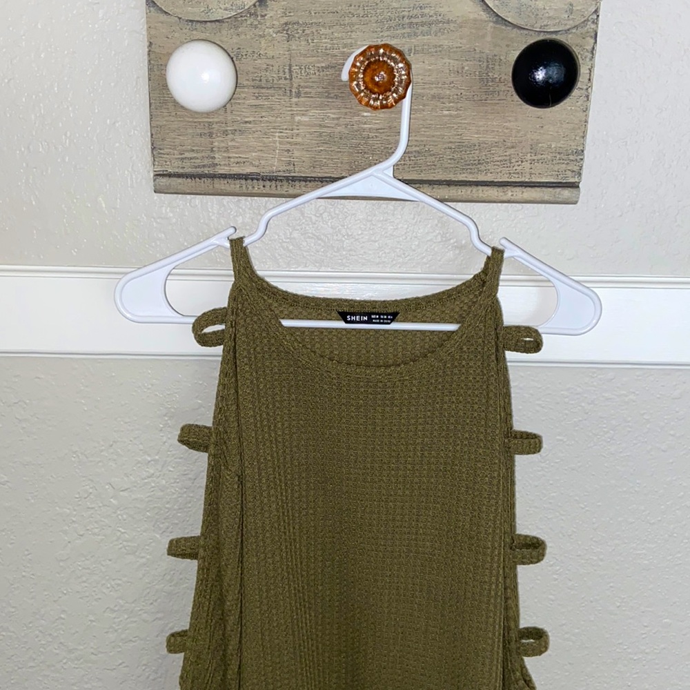 Shien Open sleeve sweater Army-green